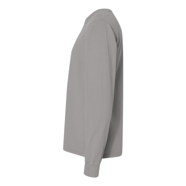 ComfortWash by Hanes Unisex Garment-Dyed Long Sleeve T-Shirt, Concrete Grey, Left Sleeve view