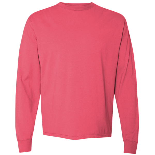 ComfortWash by Hanes Unisex Garment-Dyed Long Sleeve T-Shirt, Crimson Fall, Front view