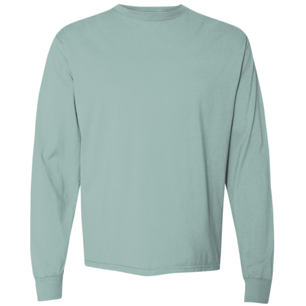 ComfortWash by Hanes Unisex Garment-Dyed Long Sleeve T-Shirt, Cypress Green, Front view