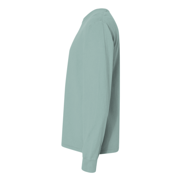 ComfortWash by Hanes Unisex Garment-Dyed Long Sleeve T-Shirt, Cypress Green, Left Sleeve view