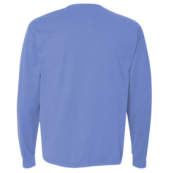 ComfortWash by Hanes Unisex Garment-Dyed Long Sleeve T-Shirt, Deep Forte Blue, Back view