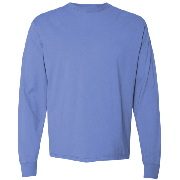 ComfortWash by Hanes Unisex Garment-Dyed Long Sleeve T-Shirt, Deep Forte Blue, Front view