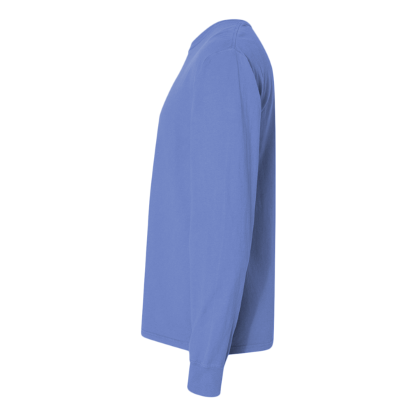 ComfortWash by Hanes Unisex Garment-Dyed Long Sleeve T-Shirt, Deep Forte Blue, Left Sleeve view