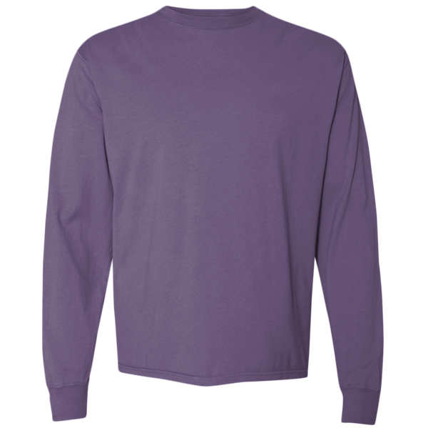 ComfortWash by Hanes Unisex Garment-Dyed Long Sleeve T-Shirt, Grape Soda, Front view