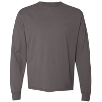 ComfortWash by Hanes Unisex Garment-Dyed Long Sleeve T-Shirt, New Railroad Grey, Front view