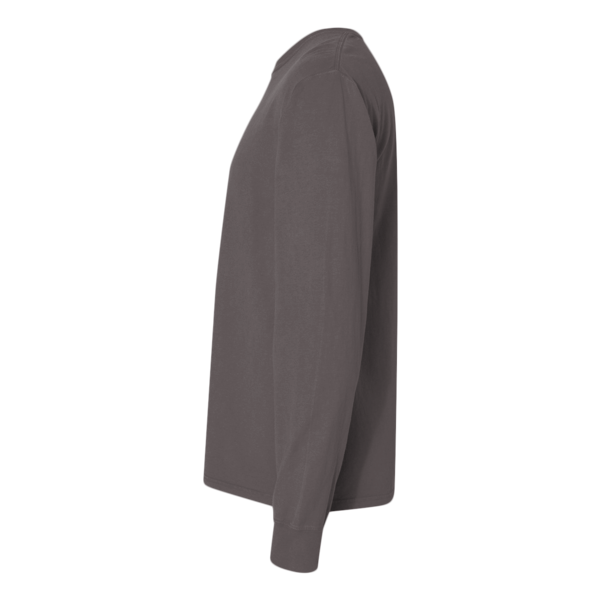 ComfortWash by Hanes Unisex Garment-Dyed Long Sleeve T-Shirt, New Railroad Grey, Left Sleeve view