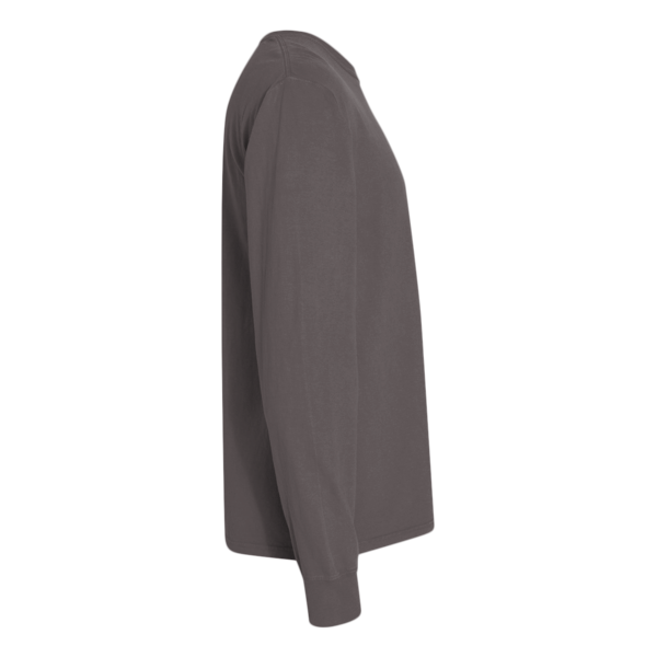 ComfortWash by Hanes Unisex Garment-Dyed Long Sleeve T-Shirt, New Railroad Grey, Right Sleeve view
