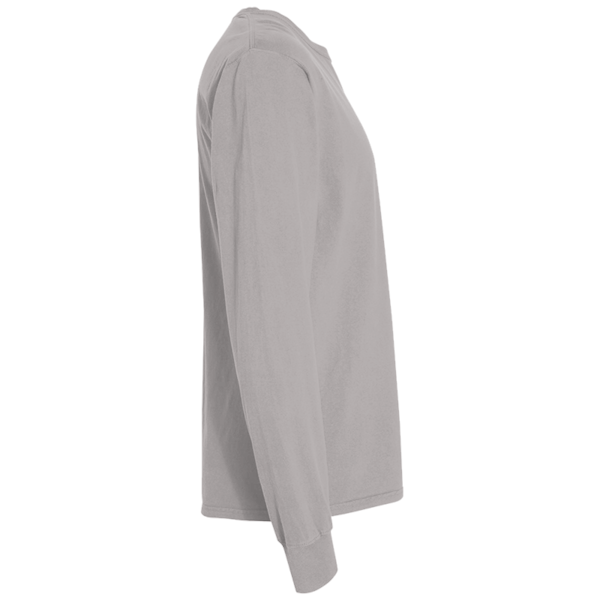 ComfortWash by Hanes Unisex Garment-Dyed Long Sleeve T-Shirt With a Pocket, Concrete Grey, Right Sleeve view