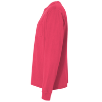 ComfortWash by Hanes Unisex Garment-Dyed Long Sleeve T-Shirt With a Pocket, Crimson Fall, Left Sleeve view