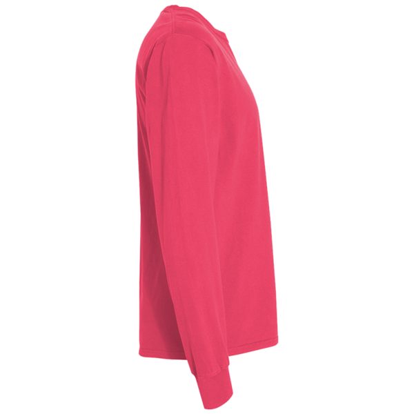ComfortWash by Hanes Unisex Garment-Dyed Long Sleeve T-Shirt With a Pocket, Crimson Fall, Right Sleeve view