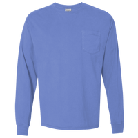 ComfortWash by Hanes Unisex Garment-Dyed Long Sleeve T-Shirt With a Pocket, Deep Forte Blue, Front view