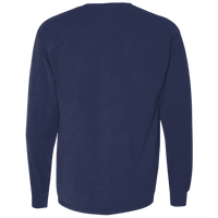 ComfortWash by Hanes Unisex Garment-Dyed Long Sleeve T-Shirt With a Pocket, Navy, Back view