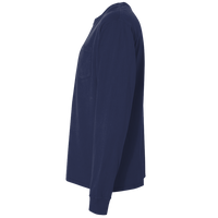 ComfortWash by Hanes Unisex Garment-Dyed Long Sleeve T-Shirt With a Pocket, Navy, Left Sleeve view