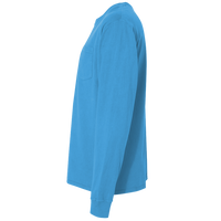 ComfortWash by Hanes Unisex Garment-Dyed Long Sleeve T-Shirt With a Pocket, Summer Sky Blue, Left Sleeve view