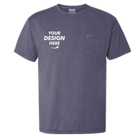 ComfortWash by Hanes Unisex Garment-Dyed Pocket T-Shirt, Anchor Slate, Front view, Mockup