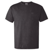 ComfortWash by Hanes Unisex Garment-Dyed Pocket T-Shirt, Black, Front view