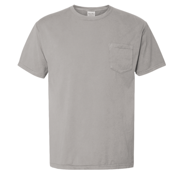 ComfortWash by Hanes Unisex Garment-Dyed Pocket T-Shirt, Concrete Grey, Front view