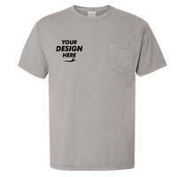 ComfortWash by Hanes Unisex Garment-Dyed Pocket T-Shirt, Concrete Grey, Front view, Mockup
