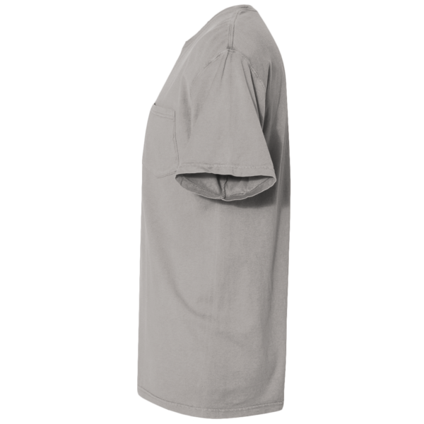 ComfortWash by Hanes Unisex Garment-Dyed Pocket T-Shirt, Concrete Grey, Left Sleeve view