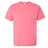 ComfortWash by Hanes Unisex Garment-Dyed Pocket T-Shirt, Coral Craze, Front view
