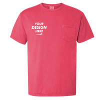 ComfortWash by Hanes Unisex Garment-Dyed Pocket T-Shirt, Crimson Fall, Front view, Mockup