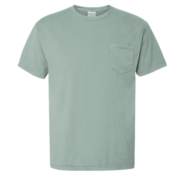 ComfortWash by Hanes Unisex Garment-Dyed Pocket T-Shirt, Cypress Green, Front view