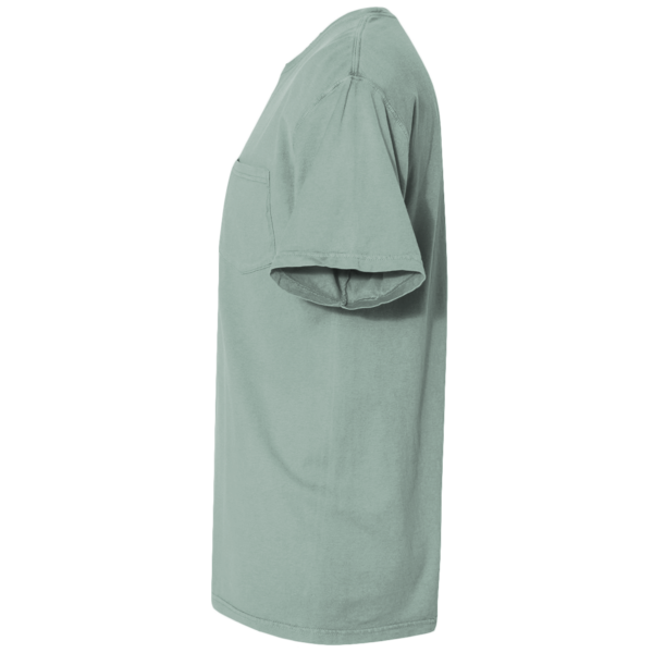 ComfortWash by Hanes Unisex Garment-Dyed Pocket T-Shirt, Cypress Green, Left Sleeve view