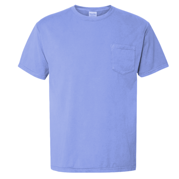 ComfortWash by Hanes Unisex Garment-Dyed Pocket T-Shirt, Deep Forte Blue, Front view