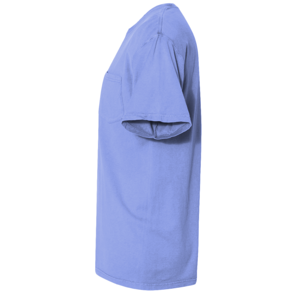 ComfortWash by Hanes Unisex Garment-Dyed Pocket T-Shirt, Deep Forte Blue, Left Sleeve view