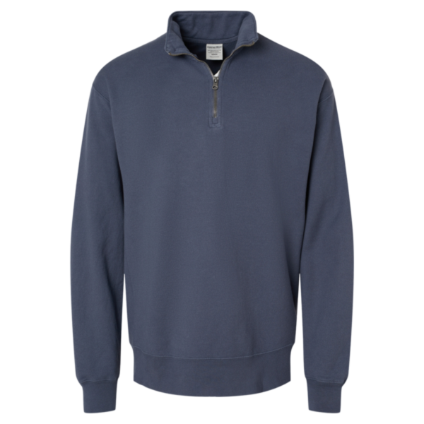 ComfortWash by Hanes Unisex Garment-Dyed Quarter-Zip Sweatshirt, Anchor Slate, Front view