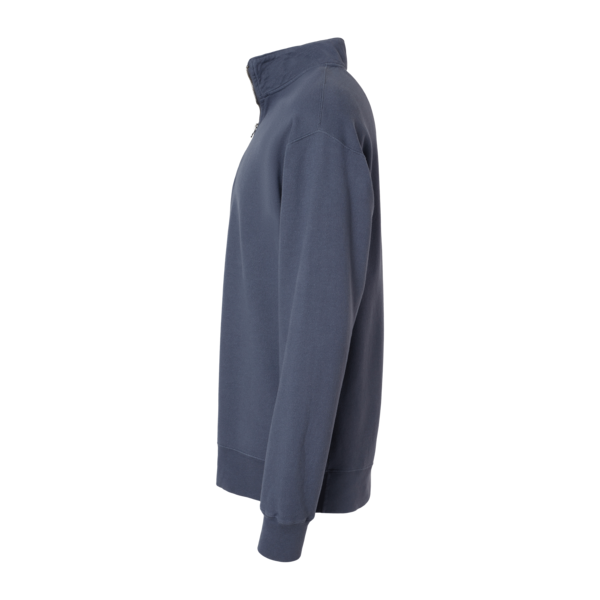 ComfortWash by Hanes Unisex Garment-Dyed Quarter-Zip Sweatshirt, Anchor Slate, Left Sleeve view