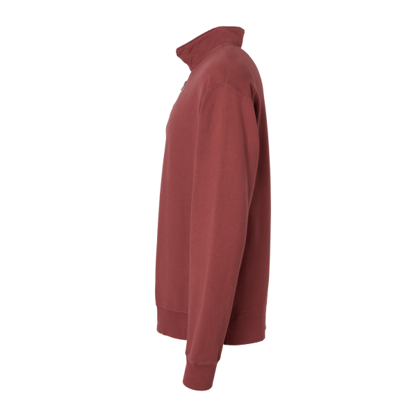 ComfortWash by Hanes Unisex Garment-Dyed Quarter-Zip Sweatshirt, Cayenne, Left Sleeve view