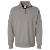 ComfortWash by Hanes Unisex Garment-Dyed Quarter-Zip Sweatshirt, Concrete Grey, Front view