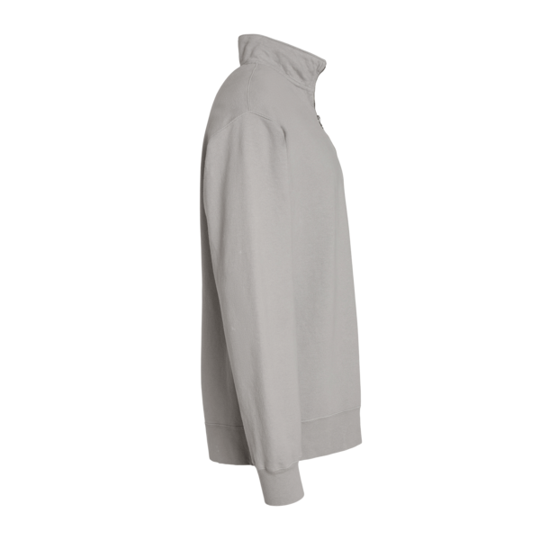 ComfortWash by Hanes Unisex Garment-Dyed Quarter-Zip Sweatshirt, Concrete Grey, Right Sleeve view