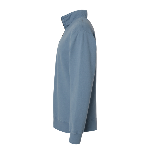 ComfortWash by Hanes Unisex Garment-Dyed Quarter-Zip Sweatshirt, Saltwater, Left Sleeve view