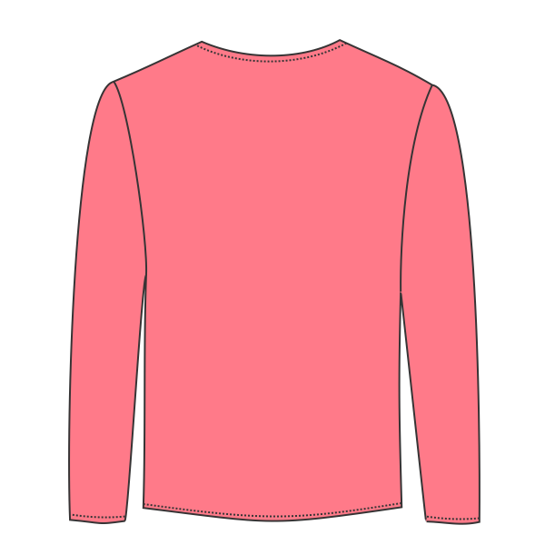 ComfortWash by Hanes Youth Garment-Dyed Long Sleeve T-Shirt, Coral Craze, Back view