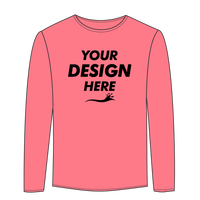 ComfortWash by Hanes Youth Garment-Dyed Long Sleeve T-Shirt, Coral Craze, Front view, Mockup
