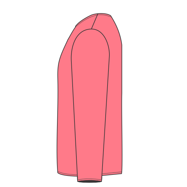 ComfortWash by Hanes Youth Garment-Dyed Long Sleeve T-Shirt, Coral Craze, Left Sleeve view