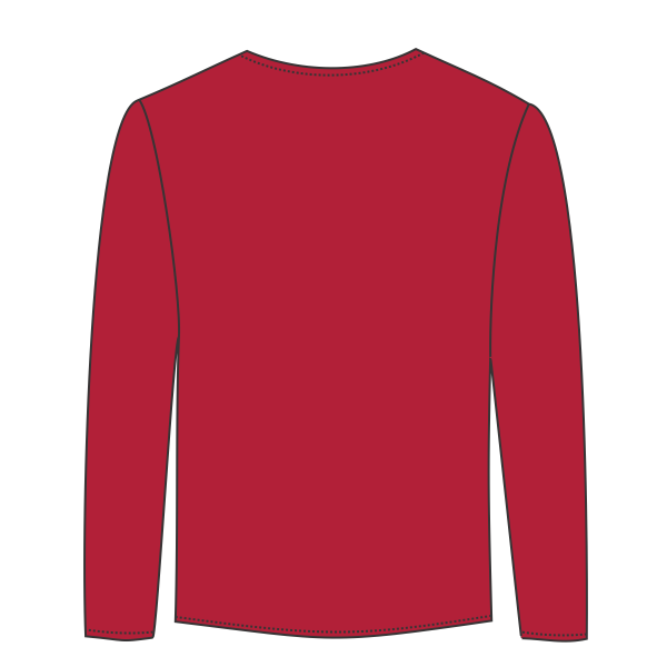 ComfortWash by Hanes Youth Garment-Dyed Long Sleeve T-Shirt, Crimson Fall, Back view