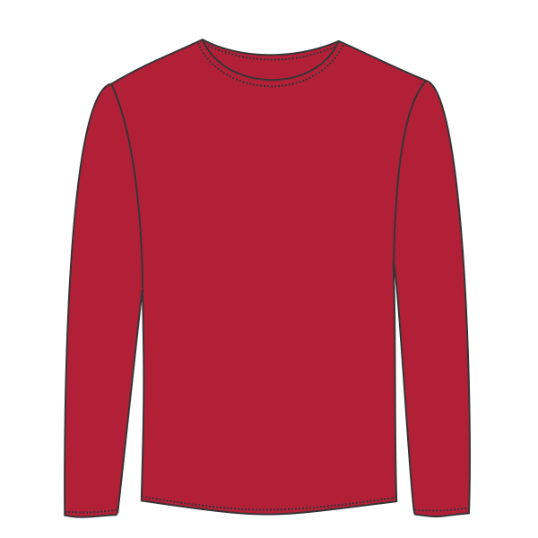 ComfortWash by Hanes Youth Garment-Dyed Long Sleeve T-Shirt, Crimson Fall, Front view