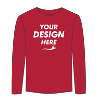 ComfortWash by Hanes Youth Garment-Dyed Long Sleeve T-Shirt, Crimson Fall, Front view, Mockup