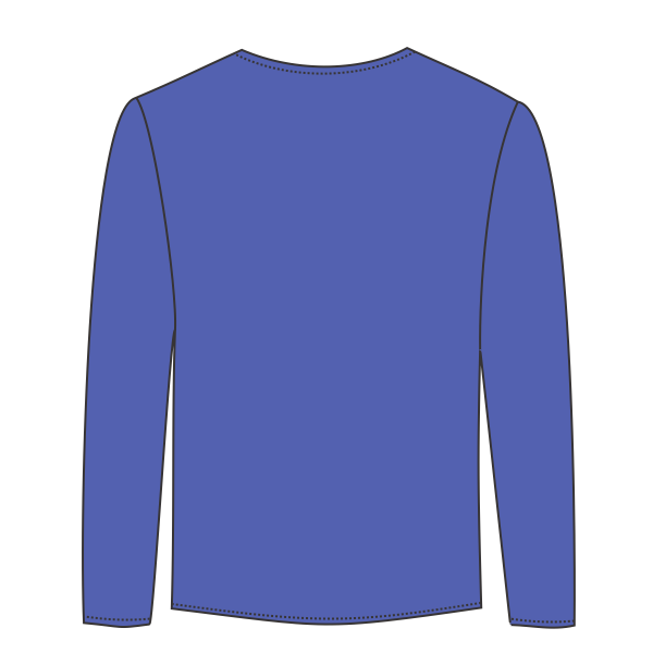 ComfortWash by Hanes Youth Garment-Dyed Long Sleeve T-Shirt, Deep Forte Blue, Back view