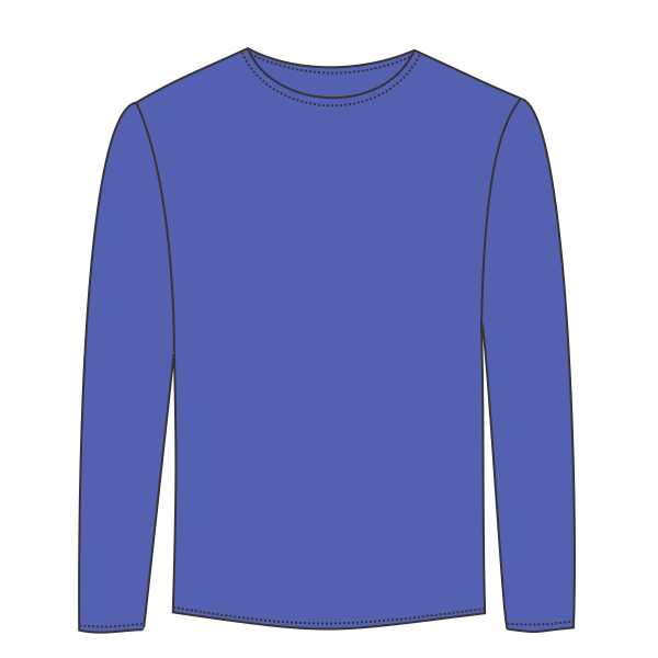 ComfortWash by Hanes Youth Garment-Dyed Long Sleeve T-Shirt, Deep Forte Blue, Front view
