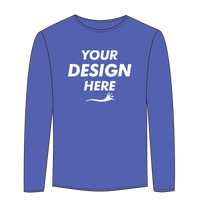 ComfortWash by Hanes Youth Garment-Dyed Long Sleeve T-Shirt, Deep Forte Blue, Front view, Mockup