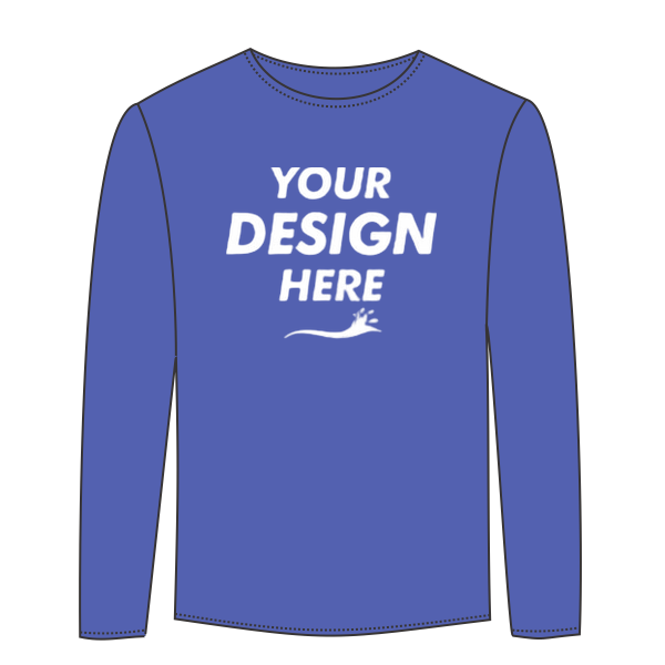 ComfortWash by Hanes Youth Garment-Dyed Long Sleeve T-Shirt, Deep Forte Blue, Front view, Mockup