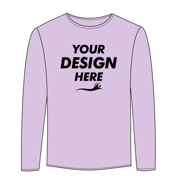 ComfortWash by Hanes Youth Garment-Dyed Long Sleeve T-Shirt, Future Lavender, Front view, Mockup