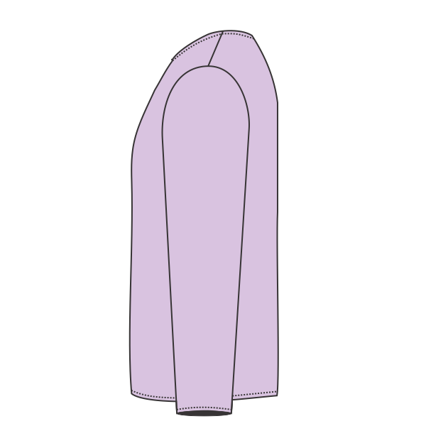 ComfortWash by Hanes Youth Garment-Dyed Long Sleeve T-Shirt, Future Lavender, Left Sleeve view
