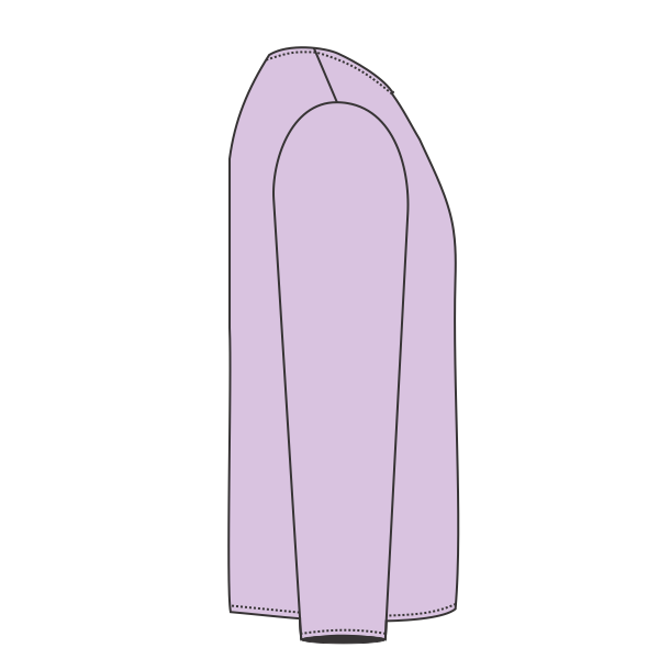 ComfortWash by Hanes Youth Garment-Dyed Long Sleeve T-Shirt, Future Lavender, Right Sleeve view
