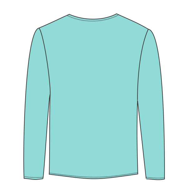 ComfortWash by Hanes Youth Garment-Dyed Long Sleeve T-Shirt, Mint, Back view