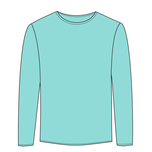 ComfortWash by Hanes Youth Garment-Dyed Long Sleeve T-Shirt, Mint, Front view